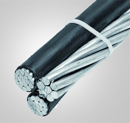 6 Awg Triplex Servicio aéreo de caída de cable con cable de mensajero