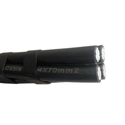 Cable ABC de baja tensión con conductor de aluminio, aislado con XLPE, PE, LDPE, PVC, para tendido aéreo, dúplex, tríplex, cuádruplex, cable de acometida 4x70mm2 50mm2