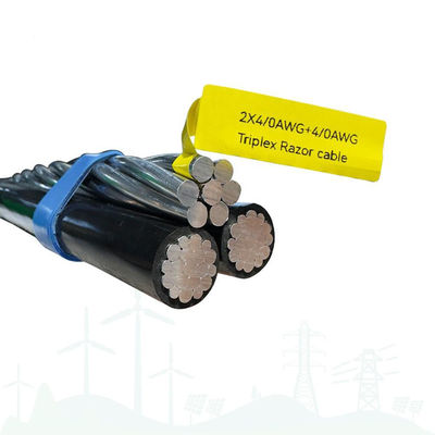 Cable de aluminio con conductor LV Power Abc XLPE PE LDPE PVC aislado en el aire duplex triplex cuádruplex