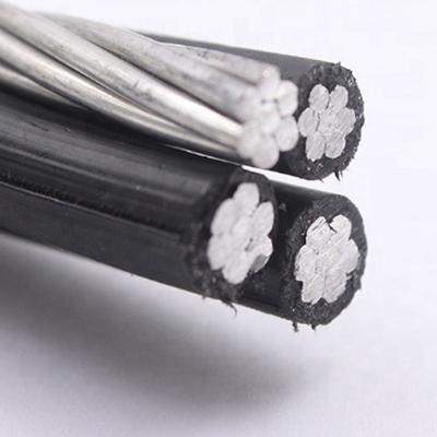 Cable ABC con conductor de aluminio, XLPE, PE, LDPE, PVC, aislado, para tendido aéreo, dúplex, tríplex, cuádruplex, cable de acometida 4x70mm2 50mm2
