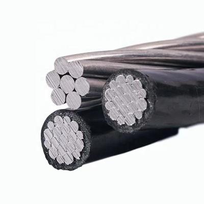 Cable ABC con conductor de aluminio, XLPE, PE, LDPE, PVC, aislado, para tendido aéreo, dúplex, tríplex, cuádruplex, cable de acometida 4x70mm2 50mm2