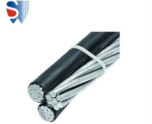 XLPE aisló la distribución de aluminio triple de Cable For Overhead del conductor del descenso 1/0AWG del servicio del quadraplex