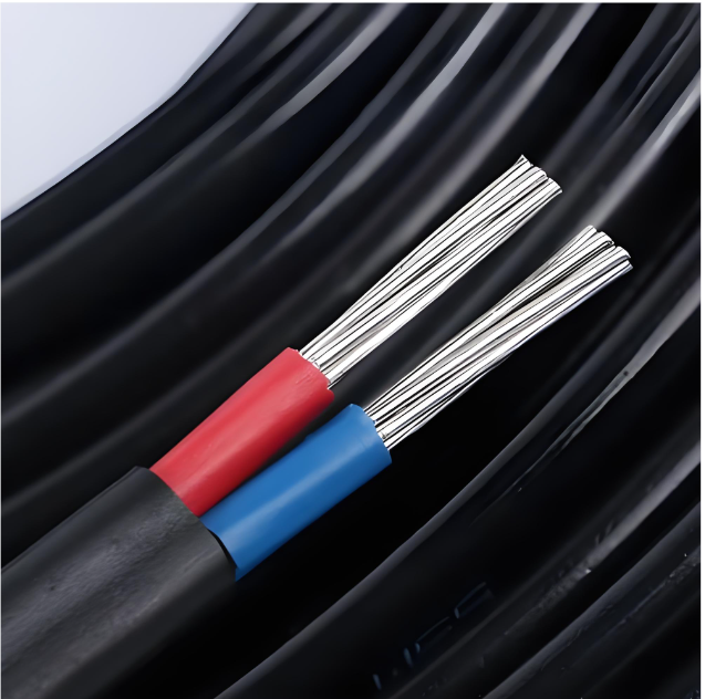 Cables aislados de baja tensión de cobre XLPE de dos núcleos IP67 de 0.6/1kV para uso aéreo y subterráneo
